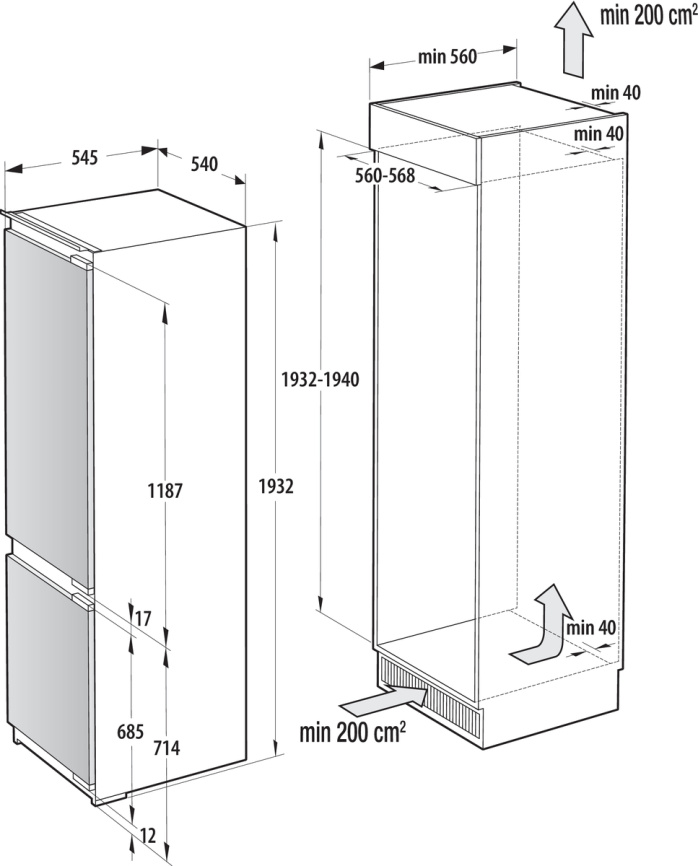 Встраиваемый холодильник Gorenje GORENJE NRKI519E82WF фото 13