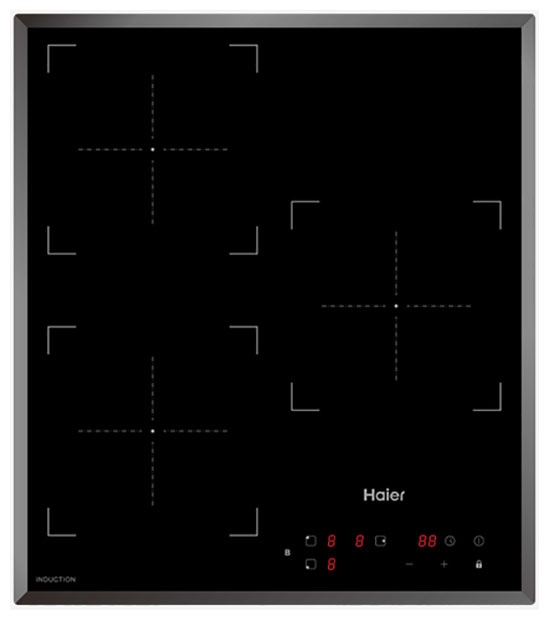 Электрическая варочная панель Haier HHY-Y53NVB 45 см, 3 конфорки стеклокерамика, черный фото 1