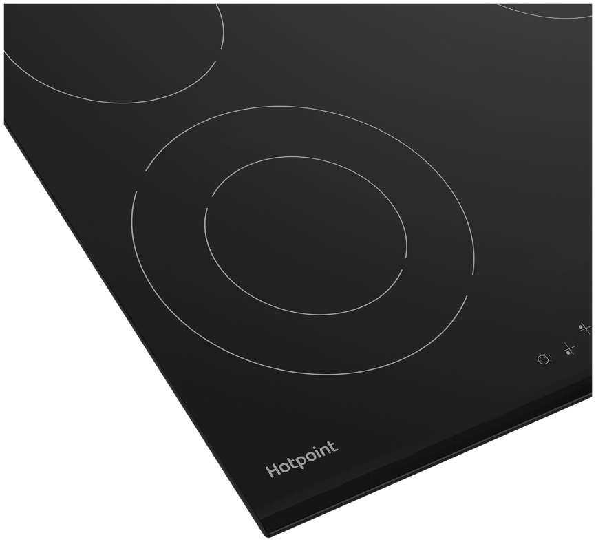 Электрическая варочная панель Hotpoint HR 6T2 B 59 см, 4 конфорки стеклокерамика, черный фото 5