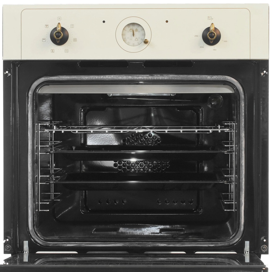 Электрический духовой шкаф De luxe 6006.05эшв-060 59 см, 58 л гриль конвекция, топленое молоко фото 7