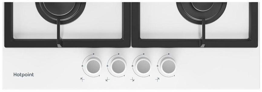 Газовая варочная панель Hotpoint HG 61F/WH 58 см, 4 конфорки электроподжиг газконтроль, белый фото 6