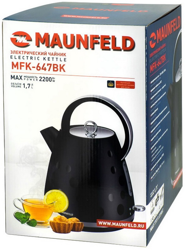 Чайник электрический Maunfeld MFK-647 BK черный с хромированными элементами фото 12