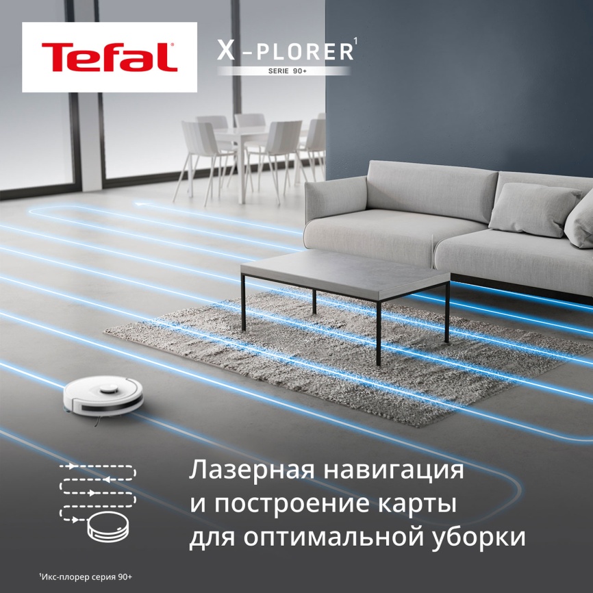 Робот-пылесос Tefal X-PLORER Serie 90+ Animal Allergy (RG8797WH) белый фото 5
