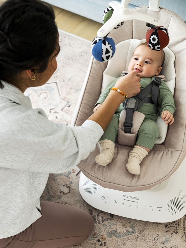 Шезлонг для новорожденных UPPAbaby (4moms) Mamaroo Charlie - Sand Melange (2001-MRO-EU-CHR) фото 10