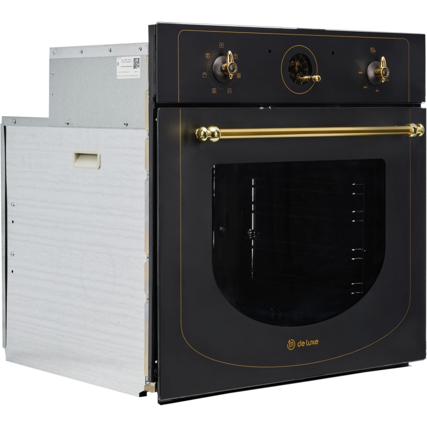 Электрический духовой шкаф De luxe 6006.05эшв-061 59 см, 58 л, гриль и конвекция, черный матовый фото 2