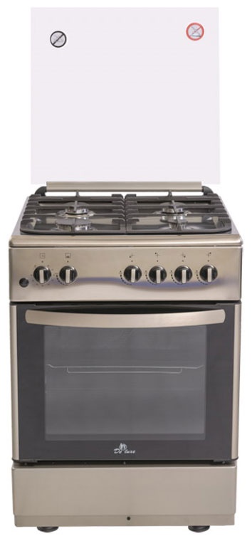 Газовая плита De luxe 606040.24г 000 (кр) 60 см, 64 л, 4 конфорки, серый металлик фото 1