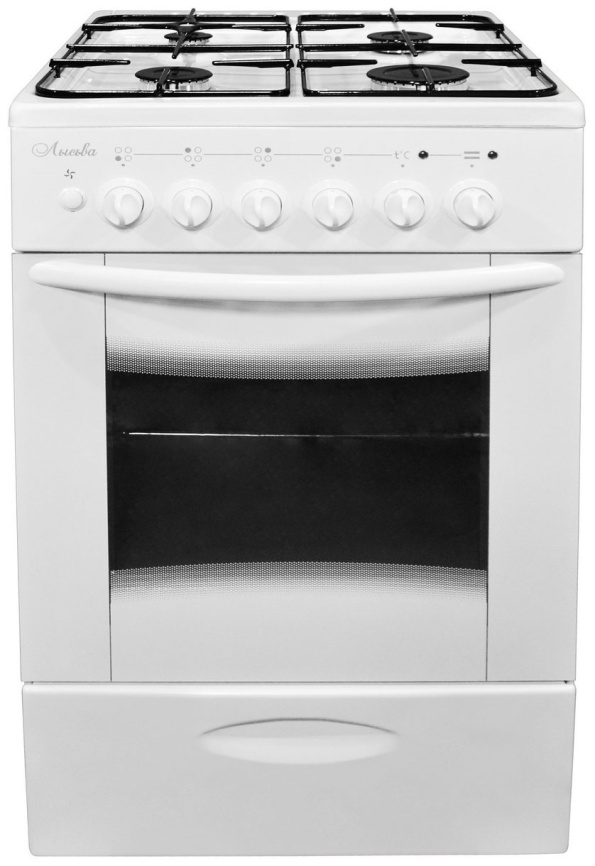 Комбинированная плита Лысьва ЭГ 4к04 МС-2у 50 см, 60 л, 4 конфорки, белый фото 1