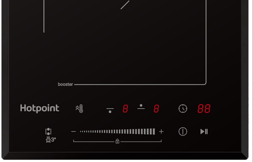 Электрическая варочная панель Hotpoint HS 1430 BA 28 см, 2 конфорки стеклокерамика, черный фото 4
