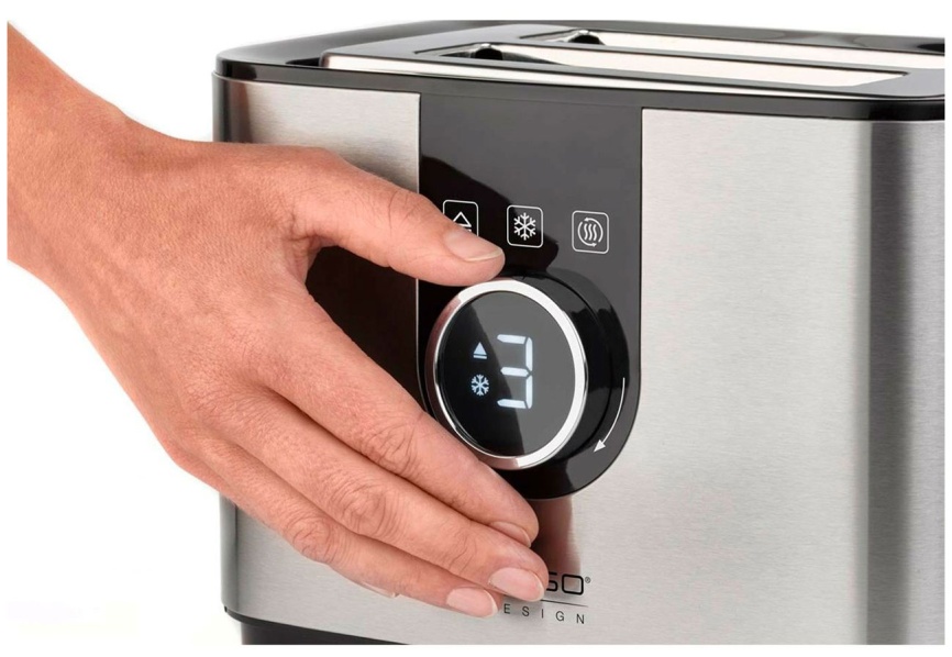 Тостер Caso Selection T2, режим подогрева и размораживания, нержавеющая сталь фото 2