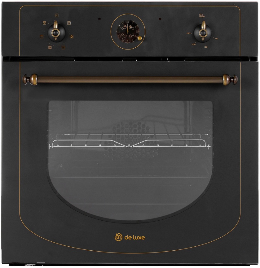 Электрический духовой шкаф De luxe 6006.05эшв-062 59 см, 58 л, гриль и конвекция, черный матовый фото 1
