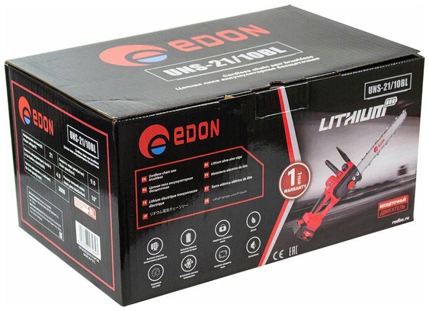 Пила цепная аккумуляторная Edon UNS-21/10BL фото 7