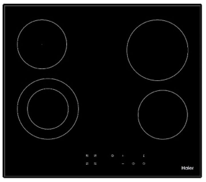 Электрическая варочная панель Haier HHY-C64DVB 59 см, 4 конфорки стеклокерамика, черный фото 1