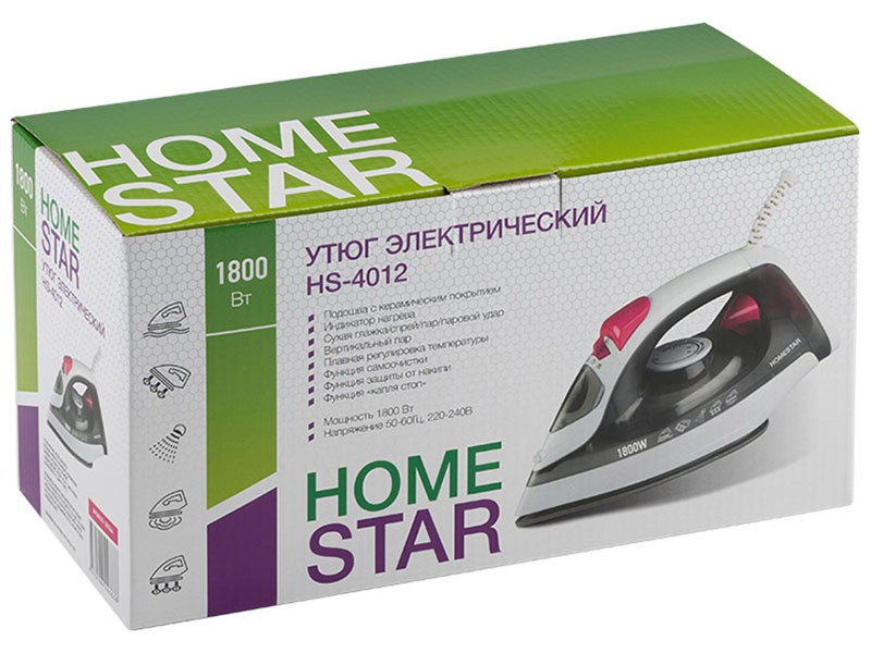 Утюг Homestar HS-4012, керамика, серый (105544) фото 4