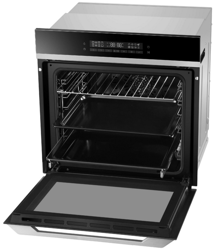 Электрический духовой шкаф Haier HOQ-F5AABX 59 см, 72 л гриль конвекция, серебристый фото 5