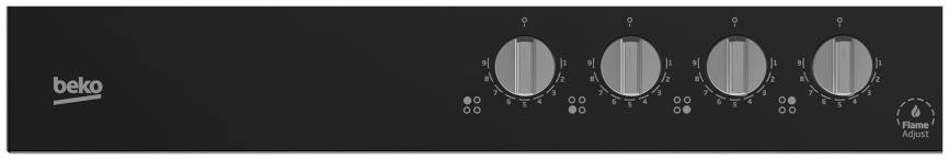 Газовая варочная панель Beko HILW64325SB 58 см, 4 конфорки электроподжиг газконтроль, черный фото 6