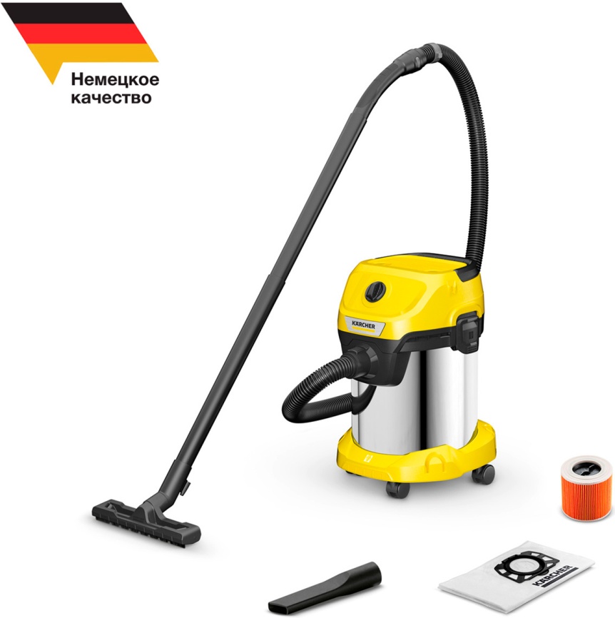 Строительный пылесос Karcher WD 3 S V-17/4/20 1.628-135.0, желтый фото 1