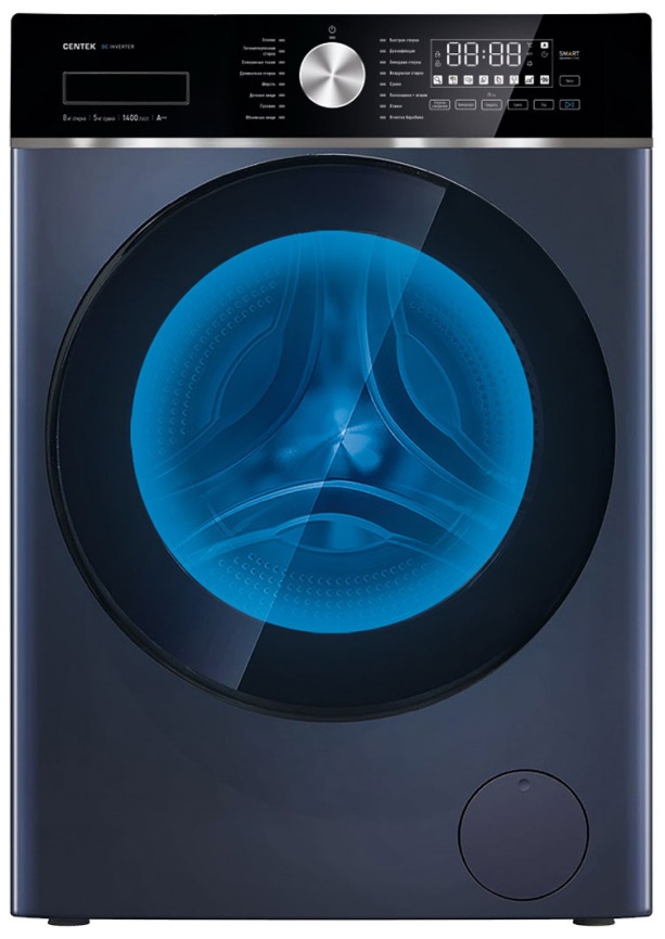 Стиральная машина с сушкой Centek CT-1956 автомат 8 кг, серый фото 1