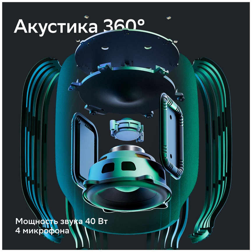 Акустическая система Sber SBDV-00090, мощность 40 Вт, операционная система StarOS, черный фото 5