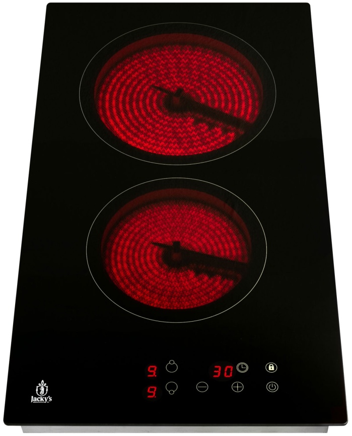 Электрическая варочная панель Jacky's JH MB33 29 см, 2 конфорки стеклокерамика, черный фото 4