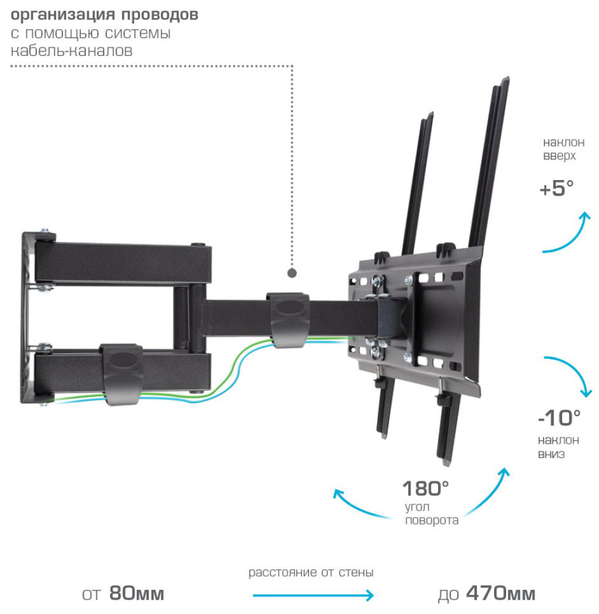 Кронштейн для телевизора Kromax PIXIS-L-2 black фото 4
