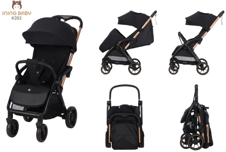 Коляска Ining Baby Коляска Ining Baby FOLD K353 Auto Folding, до 22 кг, складная, черный фото 8