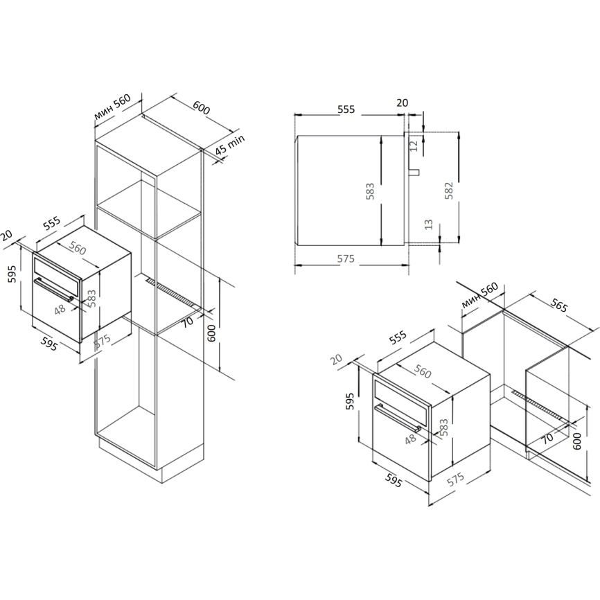 Электрический духовой шкаф EVELUX EO 612 EB фото 12