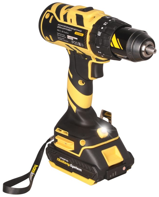 Дрель аккумуляторная Hanskonner HCD1865I 2 акк., 2 Ач, кейс фото 1