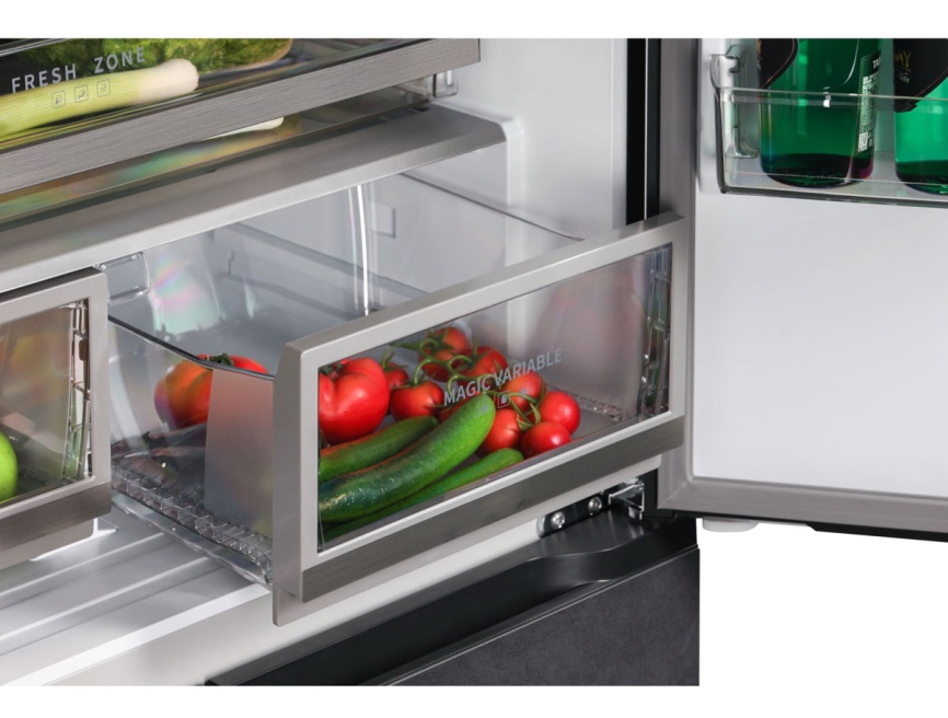 Многокамерный холодильник Hiberg RFQ-600DX NFGC inverter No frost, серый фото 15