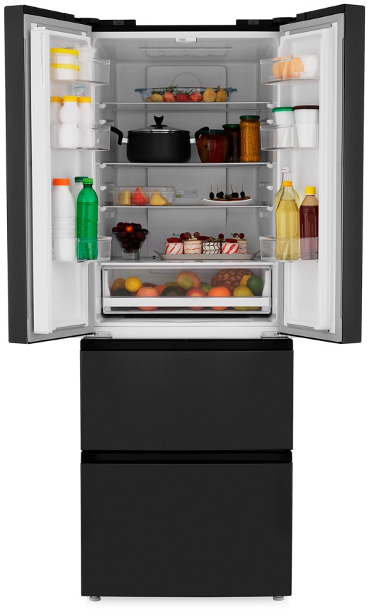 Многокамерный холодильник Zugel ZRFD361B No frost, черный фото 8