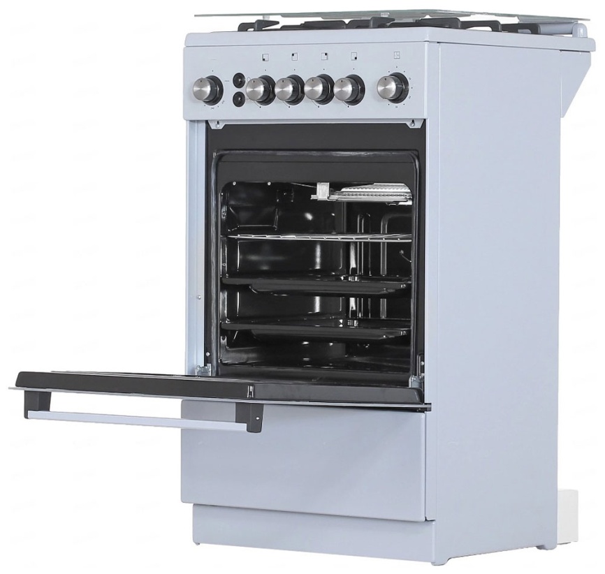 Газовая плита De luxe 5040.40г(кр) ЧР-012 50 см, 43 л, 4 конфорки, серый фото 3