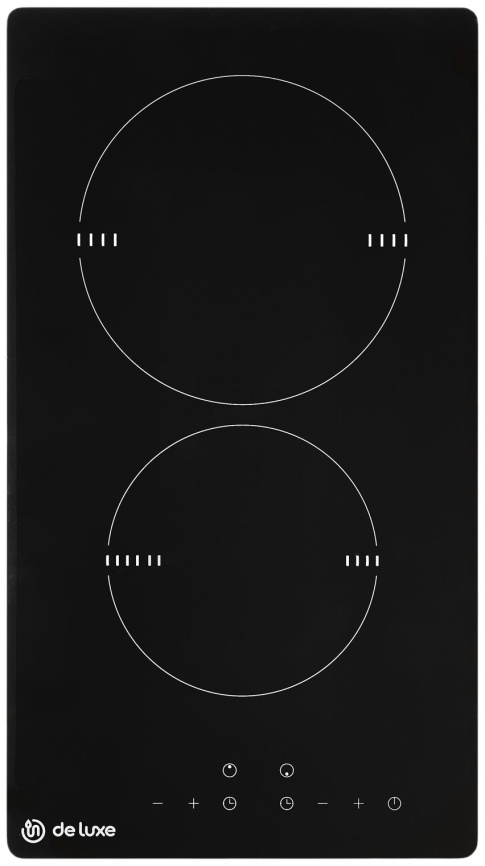 Электрическая варочная панель De luxe VC3E230-T04 (EVS2902.00) 29 см, 2 конфорки стеклокерамика, черный фото 1