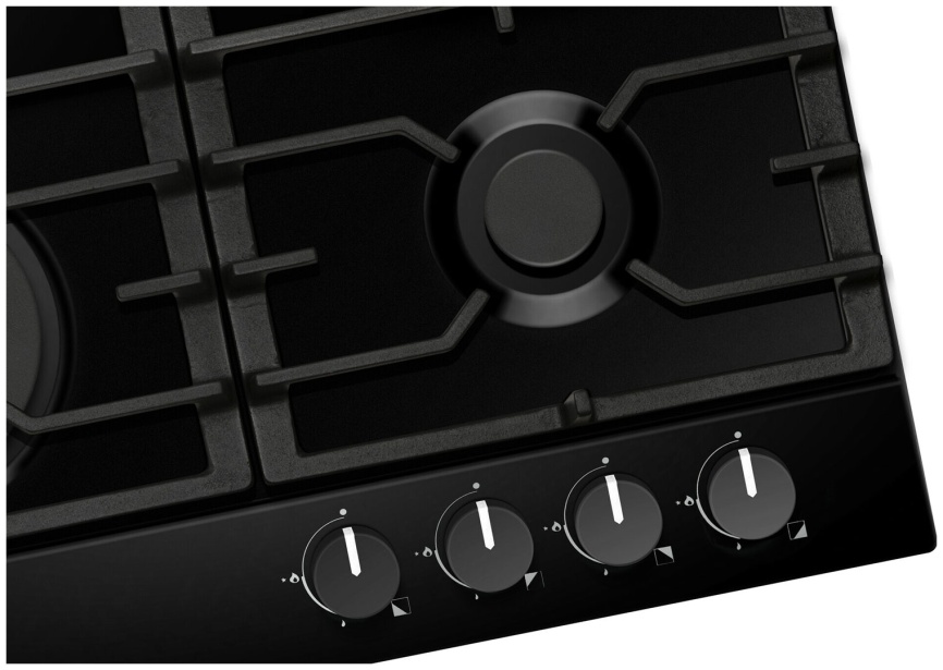 Газовая варочная панель Hansa BHGS611839 59 см, 4 конфорки электроподжиг газконтроль, черный фото 2