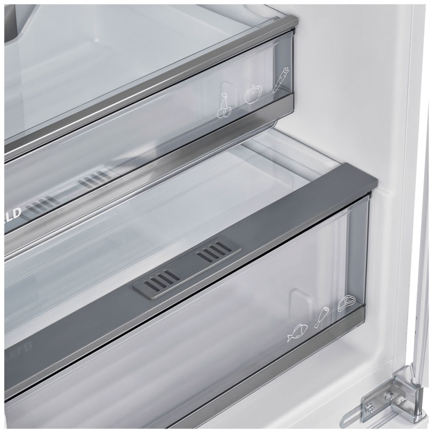 Встраиваемый двухкамерный холодильник Maunfeld MBF177NFFWGR Inverter No frost, белый фото 9