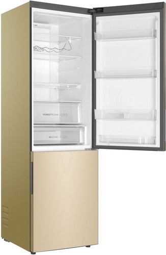 Двухкамерный холодильник Haier C4F640CGGU1 No frost, золотистый фото 3