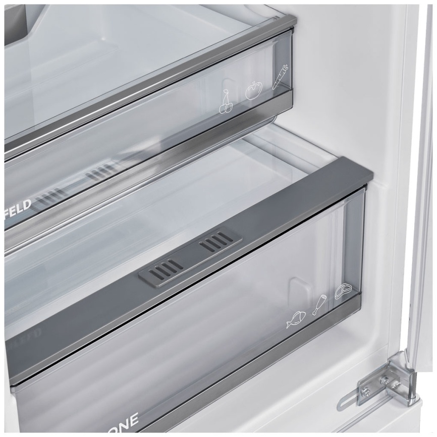 Встраиваемый двухкамерный холодильник Maunfeld MBF177NFWHGR Inverter No frost, белый фото 8