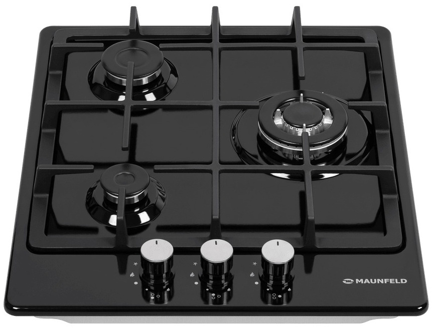 Газовая варочная панель Maunfeld EGHE.43.33 CB/G 44 см, 3 конфорки электроподжиг газконтроль, черный фото 2