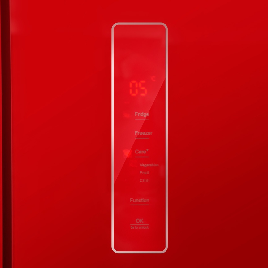 Многокамерный холодильник Centek CT-1744 NF Red Glass No frost, красный фото 3