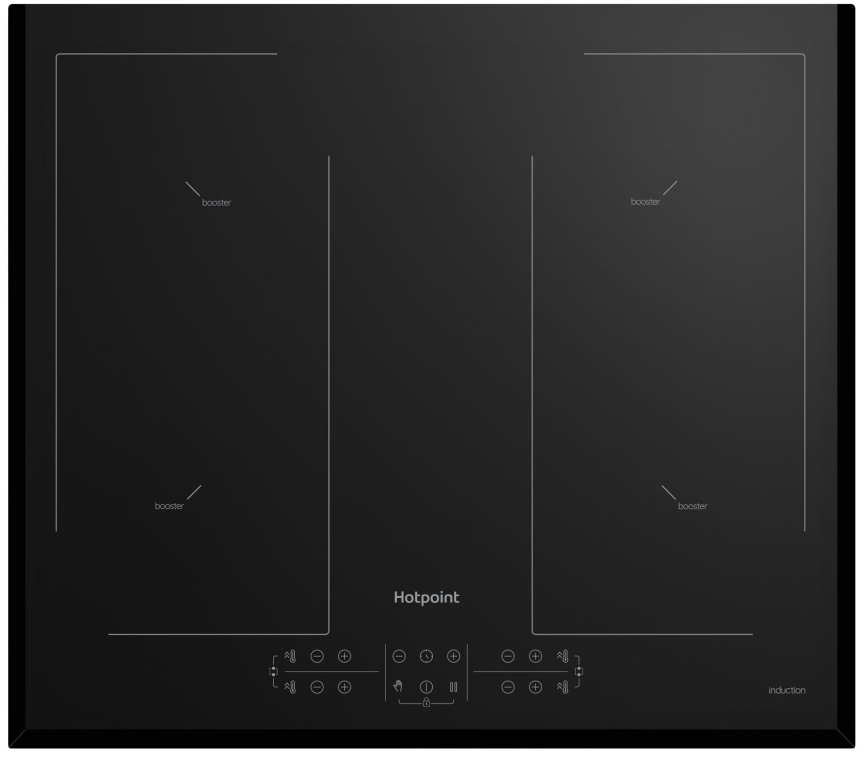 Электрическая варочная панель Hotpoint HB 1560B2 BA 59 см, 4 конфорки стеклокерамика, черный фото 1