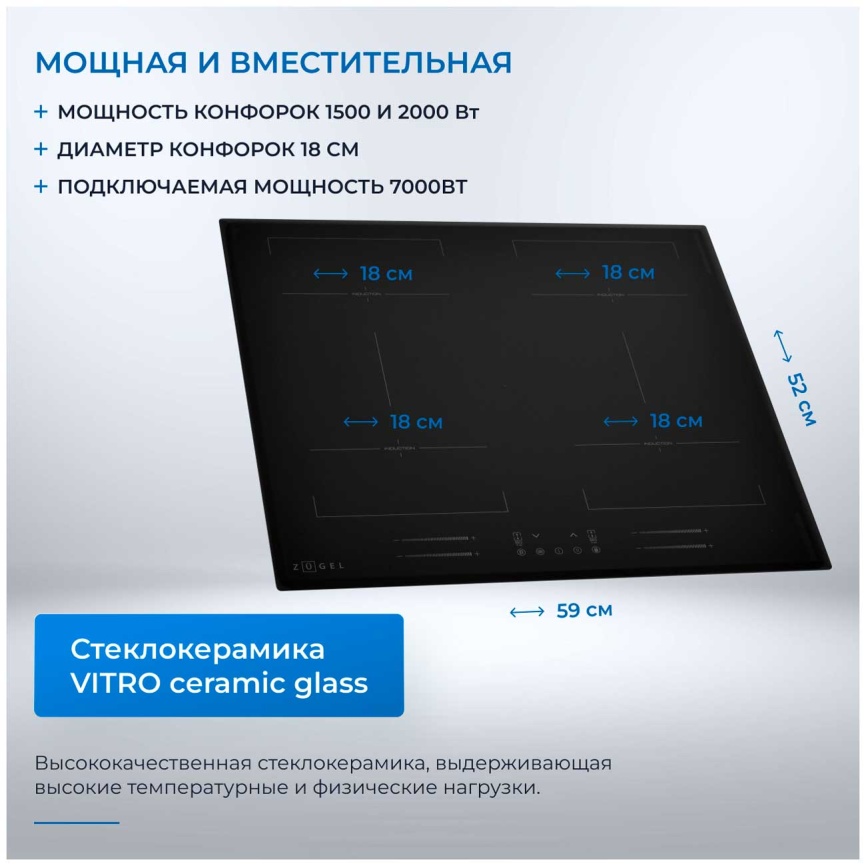 Электрическая варочная панель Zugel ZIH619B фото 6
