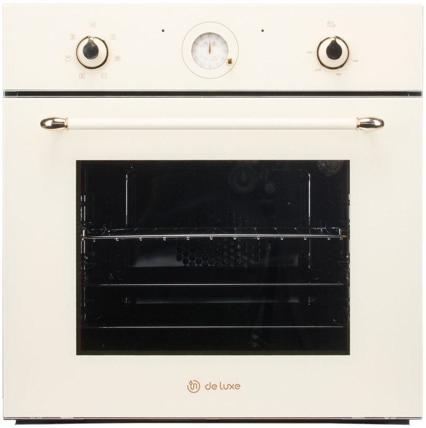 Электрический духовой шкаф De luxe 6006.05эшв-152 59 см, 64 л гриль конвекция, бежевый фото 1