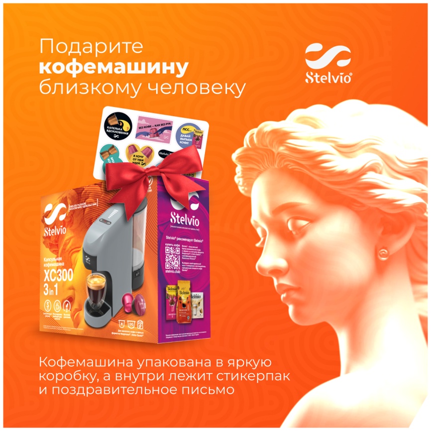 Кофемашина капсульная Stelvio XC300, серая (8306) фото 11