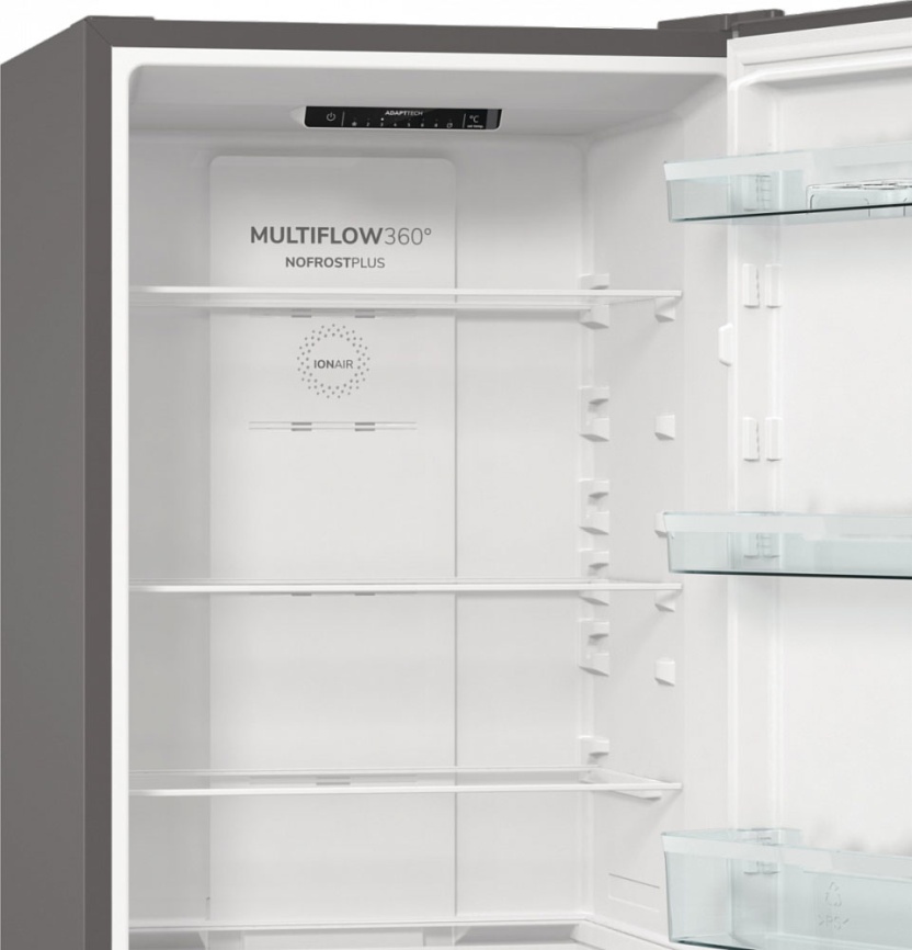 Двухкамерный холодильник Gorenje NRKE62XL No frost, серебристый фото 9
