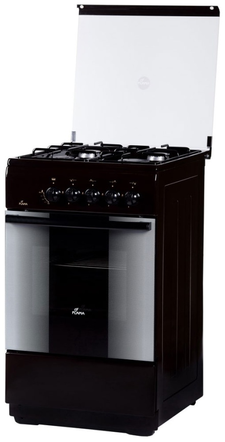 Газовая плита Flama FG 2406 B 50 см, 50 л, 4 конфорки, черный фото 1