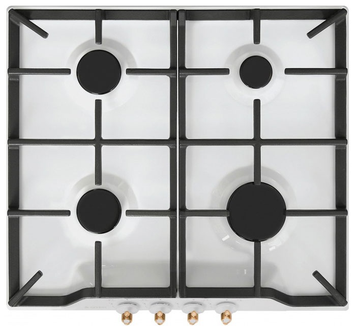 Газовая варочная панель Gefest ПВГ 1212 К82 59 см, 4 конфорки электроподжиг газконтроль, белый фото 1