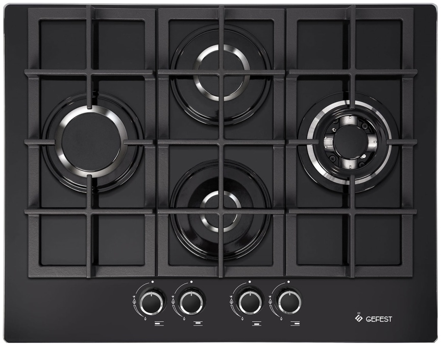 Газовая варочная панель Gefest ПВГ 2231-04 Р3 67 см, 4 конфорки электроподжиг газконтроль, черный фото 1