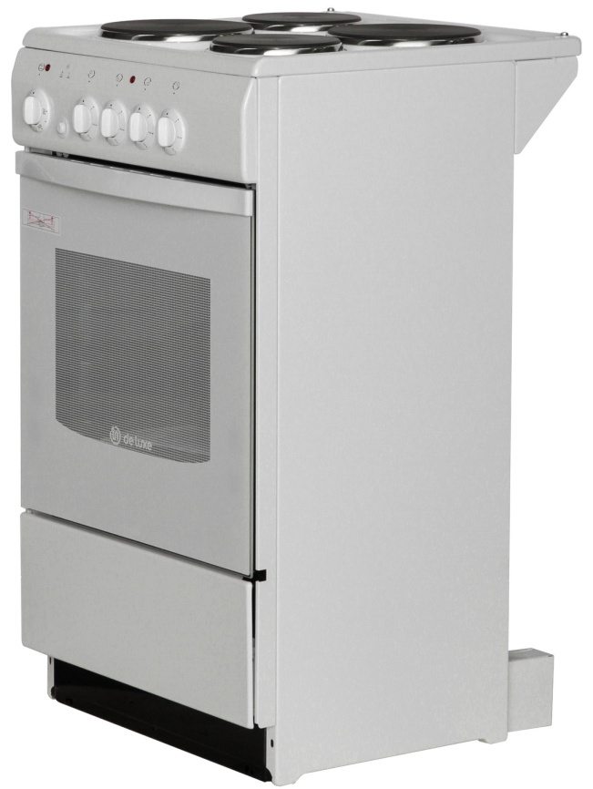 Электроплита De luxe 5004.12 э 50 см, 4 конфорки, белый фото 2