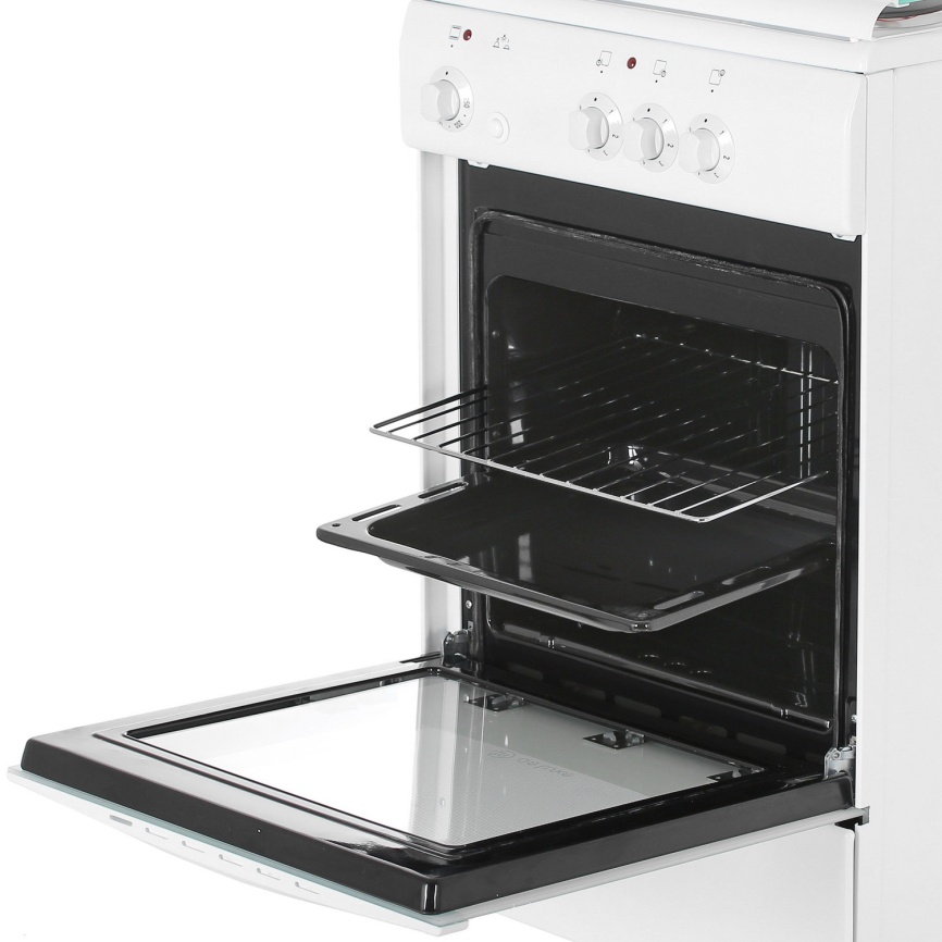 Электроплита De luxe 5003.17 50 см, 4 конфорки, белый фото 6