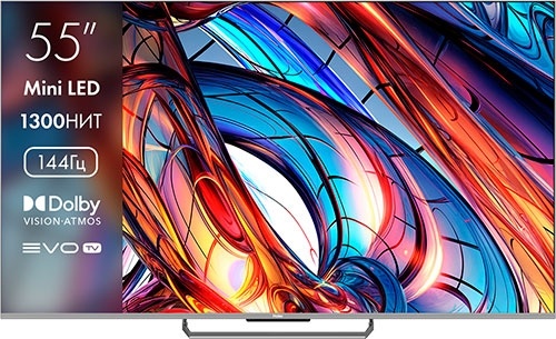 Телевизор Haier 55 Mini LED, 3840х2160, голосовое управление, черный фото 1