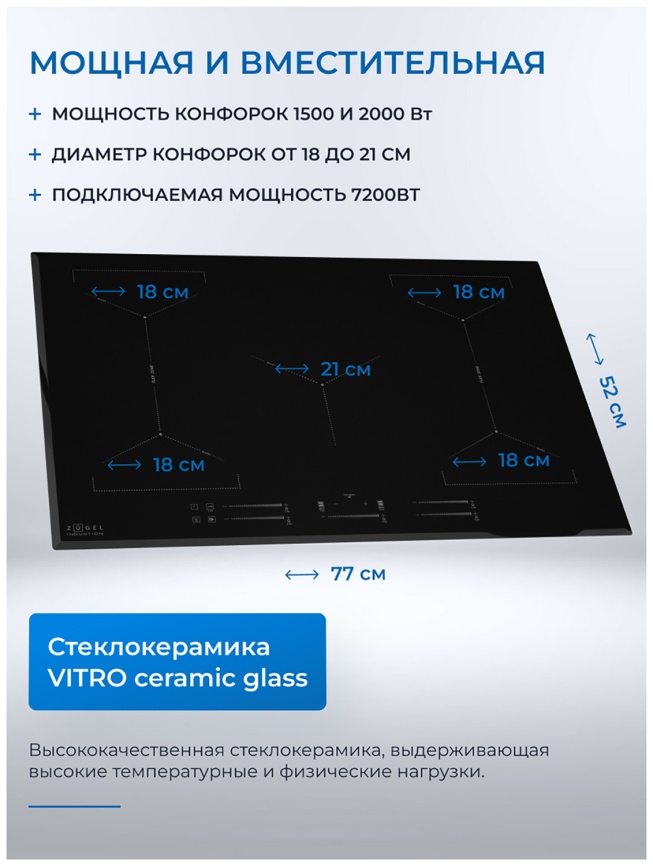 Электрическая варочная панель Zugel ZIH617B фото 7