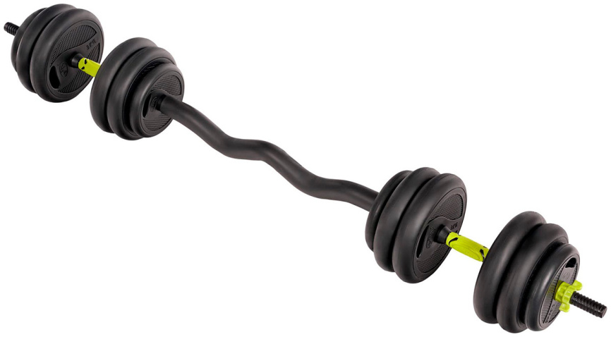 Гантели Bradex SF 1004, разборные, пластиковые 2х20 кг, 2 штанги, ролик для пресса фото 4